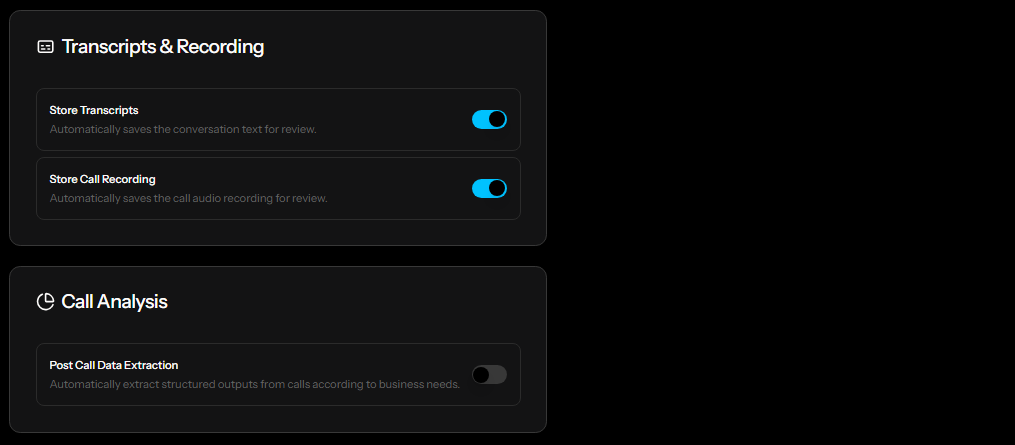 Transcripts and Call Analysis